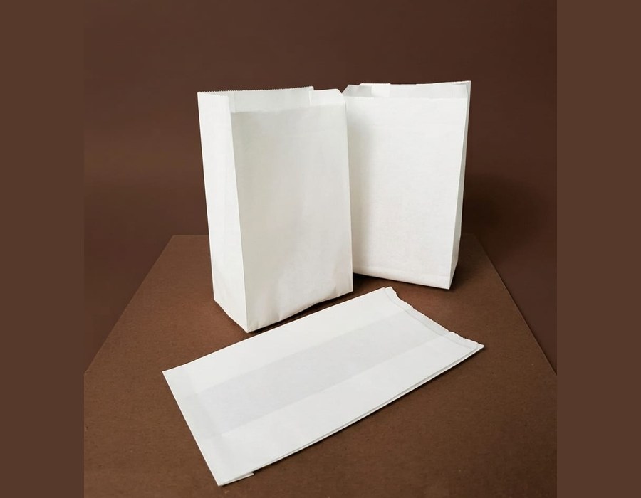 Kantong makanan kertas putih polos